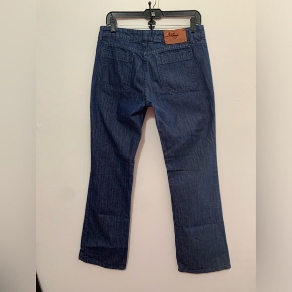RED VALENTINO Front & Back Patch Pocket Dark Wash Flared Jeans Size 30 - Picture 1 of 7